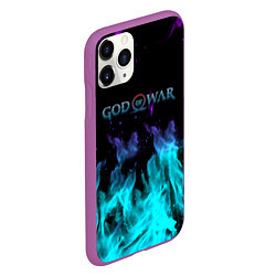 Чехол iPhone 11 Pro матовый God of war неоновый шторм, цвет: 3D-фиолетовый — фото 2