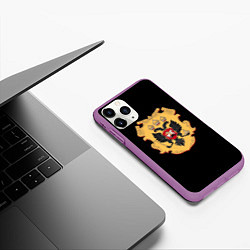 Чехол iPhone 11 Pro матовый Имперский герб символкика, цвет: 3D-фиолетовый — фото 2