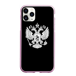 Чехол iPhone 11 Pro матовый Герб РФ серый патриотический, цвет: 3D-розовый