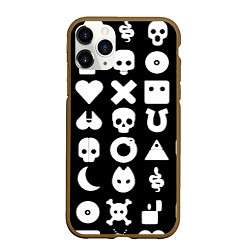 Чехол iPhone 11 Pro матовый Любовь смерть и роботы паттерн, цвет: 3D-коричневый