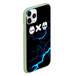 Чехол iPhone 11 Pro матовый Любовь смерть и роботы гроза шторм, цвет: 3D-салатовый — фото 2