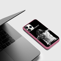 Чехол iPhone 11 Pro матовый Боб Марли музыкант, цвет: 3D-малиновый — фото 2