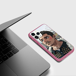 Чехол iPhone 11 Pro матовый Вова аниме арт, цвет: 3D-малиновый — фото 2