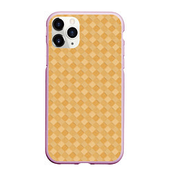 Чехол iPhone 11 Pro матовый Текстура лаптевого плетения, цвет: 3D-розовый