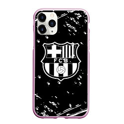 Чехол iPhone 11 Pro матовый Barcelona белые краски спорт, цвет: 3D-розовый