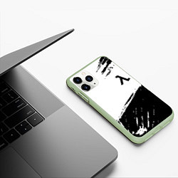 Чехол iPhone 11 Pro матовый Half life black color, цвет: 3D-салатовый — фото 2