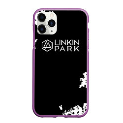 Чехол iPhone 11 Pro матовый Linkin Park рок бенд, цвет: 3D-фиолетовый