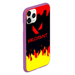 Чехол iPhone 11 Pro матовый Valorant flame texture games, цвет: 3D-фиолетовый — фото 2
