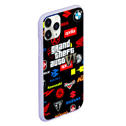 Чехол iPhone 11 Pro матовый GTA6 автобренды, цвет: 3D-светло-сиреневый — фото 2