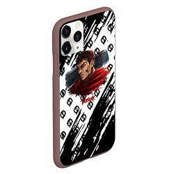 Чехол iPhone 11 Pro матовый Berserk anime black pattern, цвет: 3D-коричневый — фото 2