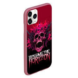 Чехол iPhone 11 Pro матовый Bring Me the Horizon - rock band, цвет: 3D-малиновый — фото 2