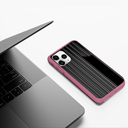 Чехол iPhone 11 Pro матовый Visual zebra stripes, цвет: 3D-малиновый — фото 2