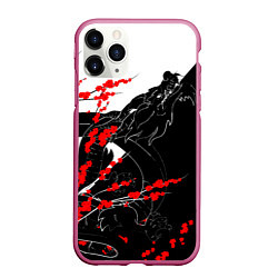 Чехол iPhone 11 Pro матовый Tokyo Dragon, цвет: 3D-малиновый
