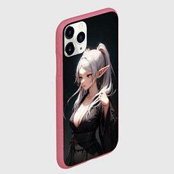 Чехол iPhone 11 Pro матовый Фрирен в кимоно- Sou sou no frieren, цвет: 3D-малиновый — фото 2