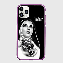 Чехол iPhone 11 Pro матовый Techno храм монашка в молитве, цвет: 3D-фиолетовый