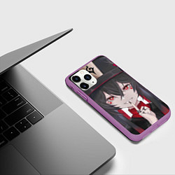 Чехол iPhone 11 Pro матовый Genshin Impact Ху Тао, цвет: 3D-фиолетовый — фото 2