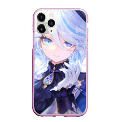 Чехол iPhone 11 Pro матовый Genshin Impact Фурина smiling, цвет: 3D-розовый