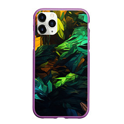 Чехол iPhone 11 Pro матовый Абстрактный камуфляж в кислотных абстрактных пятна, цвет: 3D-фиолетовый
