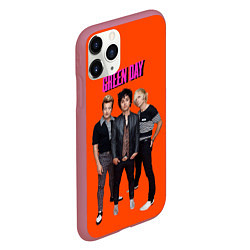 Чехол iPhone 11 Pro матовый Green Day trio, цвет: 3D-малиновый — фото 2