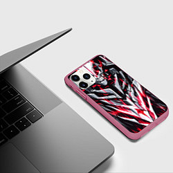 Чехол iPhone 11 Pro матовый Красный адский доспех, цвет: 3D-малиновый — фото 2