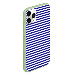 Чехол iPhone 11 Pro матовый Тельняшка моряка, цвет: 3D-салатовый — фото 2