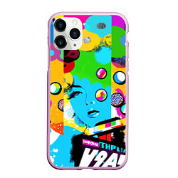 Чехол iPhone 11 Pro матовый Girls face - pop art, цвет: 3D-розовый