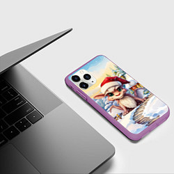 Чехол iPhone 11 Pro матовый Дракон новогодний праздничный 2024, цвет: 3D-фиолетовый — фото 2