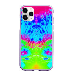 Чехол iPhone 11 Pro матовый Tie-Dye abstraction, цвет: 3D-светло-сиреневый