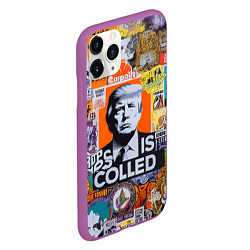 Чехол iPhone 11 Pro матовый Donald Trump - american сollage, цвет: 3D-фиолетовый — фото 2