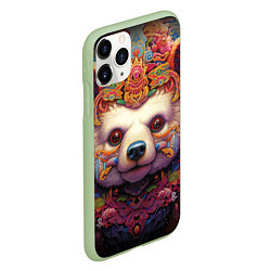 Чехол iPhone 11 Pro матовый Медведь мифический, цвет: 3D-салатовый — фото 2