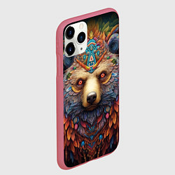Чехол iPhone 11 Pro матовый Медведь фентези, цвет: 3D-малиновый — фото 2