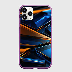 Чехол iPhone 11 Pro матовый Синии стеклянные осколки, цвет: 3D-фиолетовый