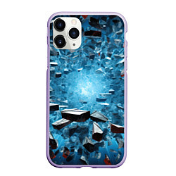 Чехол iPhone 11 Pro матовый Взрыв мелких плит, цвет: 3D-светло-сиреневый