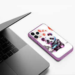 Чехол iPhone 11 Pro матовый Funny panda - China, цвет: 3D-фиолетовый — фото 2