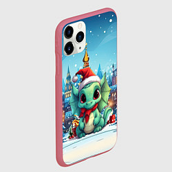 Чехол iPhone 11 Pro матовый Малыш милый дракон символ 2024 года, цвет: 3D-малиновый — фото 2
