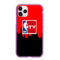 Чехол iPhone 11 Pro матовый NBA sport flame, цвет: 3D-фиолетовый