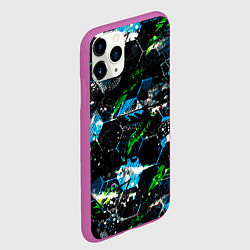 Чехол iPhone 11 Pro матовый Футбол паттерны, цвет: 3D-фиолетовый — фото 2