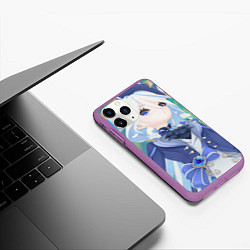 Чехол iPhone 11 Pro матовый Genshin Impact Furina mockery, цвет: 3D-фиолетовый — фото 2