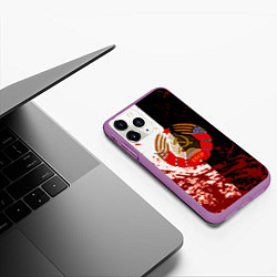 Чехол iPhone 11 Pro матовый СССР гранжевые краски прошлого, цвет: 3D-фиолетовый — фото 2