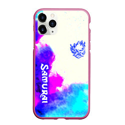 Чехол iPhone 11 Pro матовый Samurai neon colors, цвет: 3D-малиновый