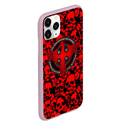 Чехол iPhone 11 Pro матовый Thirty Seconds to Mars skull pattern, цвет: 3D-розовый — фото 2