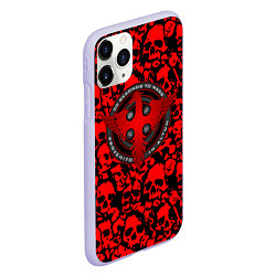 Чехол iPhone 11 Pro матовый Thirty Seconds to Mars skull pattern, цвет: 3D-светло-сиреневый — фото 2