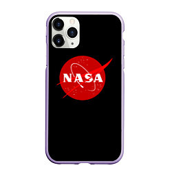 Чехол iPhone 11 Pro матовый NASA redlogo space usa, цвет: 3D-светло-сиреневый