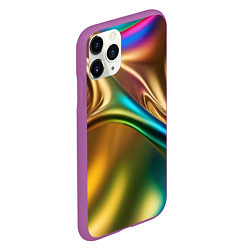 Чехол iPhone 11 Pro матовый Атласные изгибы, цвет: 3D-фиолетовый — фото 2