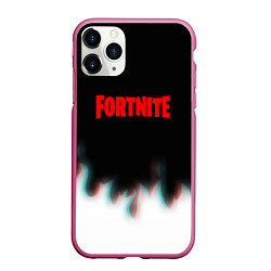 Чехол iPhone 11 Pro матовый Fortnite flame glitch, цвет: 3D-малиновый