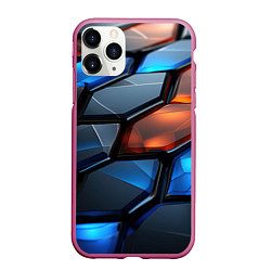 Чехол iPhone 11 Pro матовый Прозрачные абстрактные плиты, цвет: 3D-малиновый