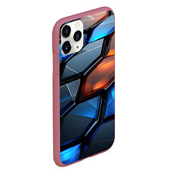 Чехол iPhone 11 Pro матовый Прозрачные абстрактные плиты, цвет: 3D-малиновый — фото 2