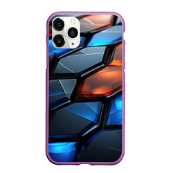 Чехол iPhone 11 Pro матовый Прозрачные абстрактные плиты, цвет: 3D-фиолетовый