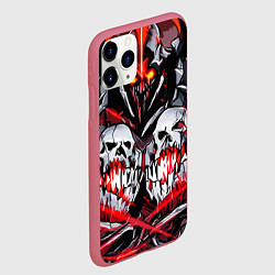 Чехол iPhone 11 Pro матовый Красные адские черепа, цвет: 3D-малиновый — фото 2