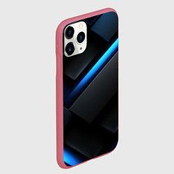 Чехол iPhone 11 Pro матовый Синее неоновое свечение, цвет: 3D-малиновый — фото 2